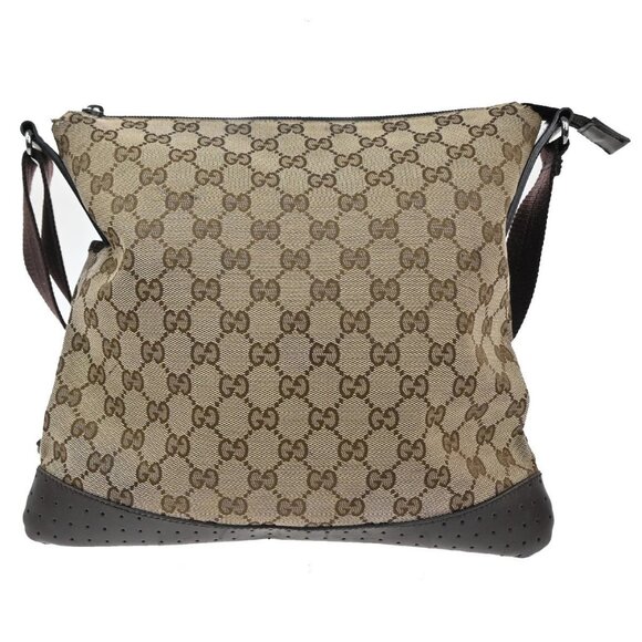 GUCCI Logo GG Shoulder Bag Canvas Leather Beige Italy 145857 37KB921 - Picture 3 of 14